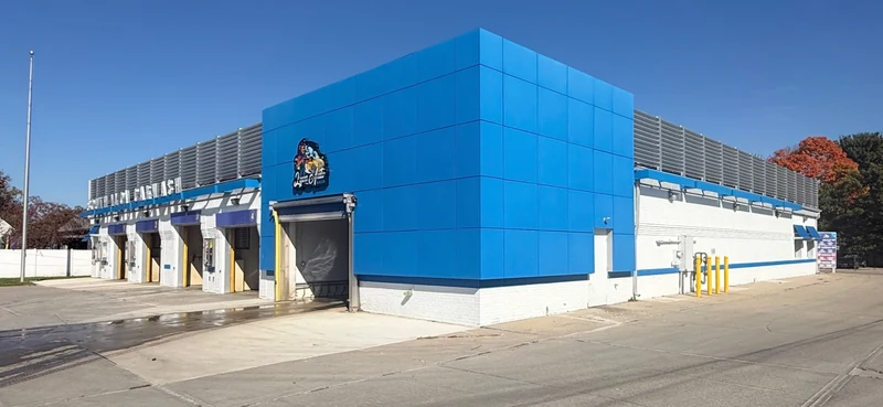 Lyon Auto Wash storefront and self-service wash bays in South Lyon, Michigan